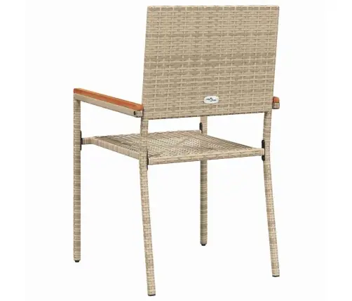 Saliekamie Dārza Krēsli - 2 Komplekts Bēšā Polietilēna Rotangpalmas Krāsā Vidaxl