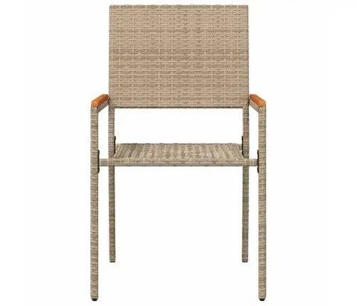 Saliekamie Dārza Krēsli - 2 Komplekts Bēšā Polietilēna Rotangpalmas Krāsā Vidaxl