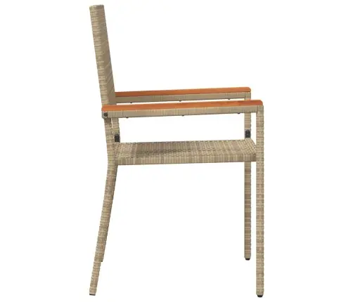 Saliekamie Dārza Krēsli - 2 Komplekts Bēšā Polietilēna Rotangpalmas Krāsā Vidaxl