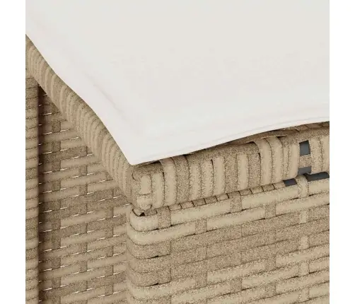 3 Daļu Dārza Galds Ar Spilveniem Bēšs Polietilēna Rotangpalma Akācija Vidaxl