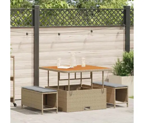 Aia Söögilaudade Komplekt Beež Polürotang