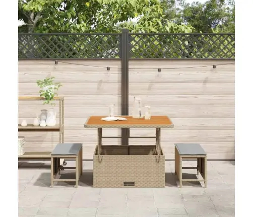 Aia Söögilaudade Komplekt Beež Polürotang