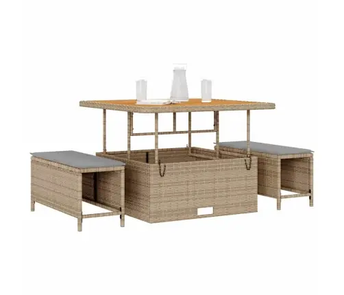 Aia Söögilaudade Komplekt Beež Polürotang