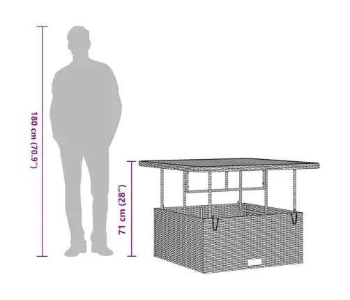 Aia Söögilaudade Komplekt Beež Polürotang