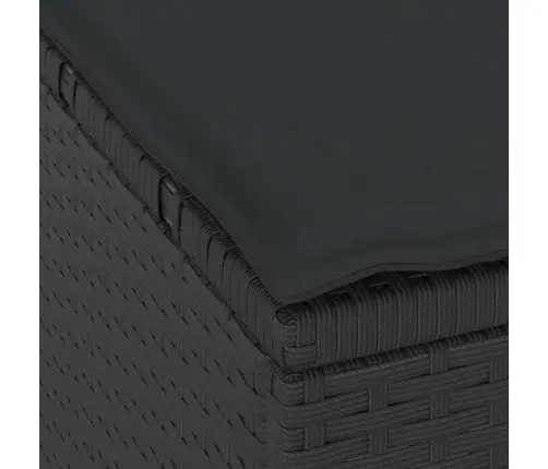 3 Daļu Dārza Ēdamistaba Ar Spilveniem Melnā Poliranā Vidaxl