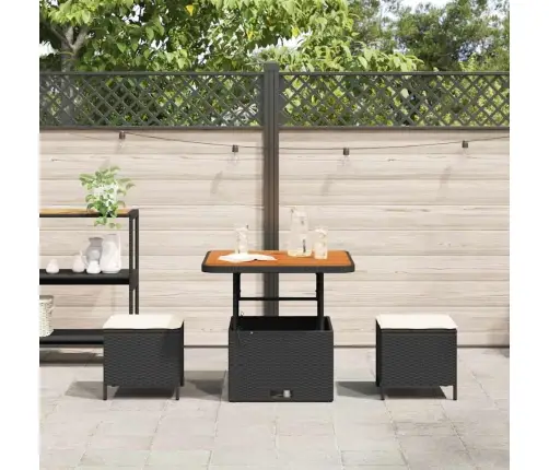 Aia Söögilaudade Komplekt Must Polürotang