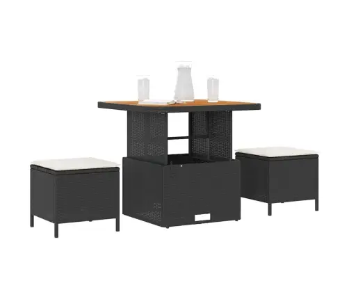 Aia Söögilaudade Komplekt Must Polürotang