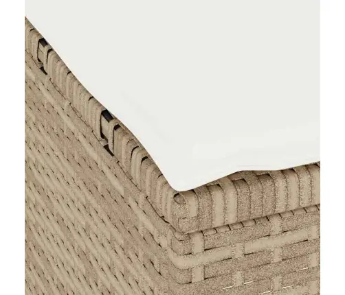 3 Gabalu Dārza Ēdamgalds Ar Spilveniem Bēšā Poliratanā Un Akacijā Vidaxl