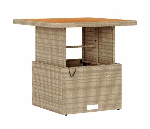 3 Gabalu Dārza Ēdamgalds Ar Spilveniem Bēšā Poliratanā Un Akacijā Vidaxl