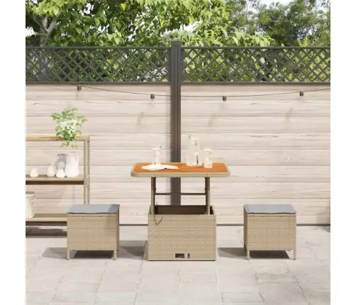 Sodo Valgomojo Komplektas Smėlio Poli Ratanas