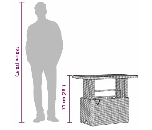 Sodo Valgomojo Komplektas Juoda Poliratanas