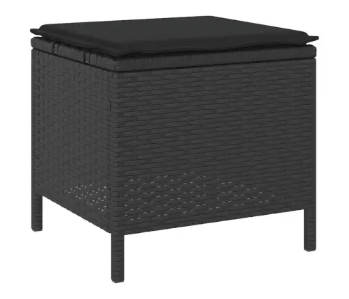 4 Gabalu Dārza Ēdamgalds Ar Spilveniem Melnā Polietilēna Rotangpalmas Akācijā Vidaxl