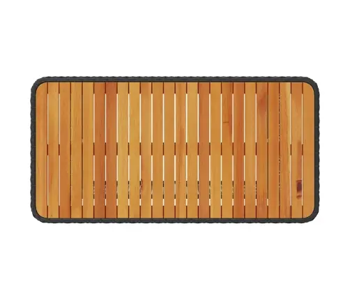 4 Daļu Dārza Ēdamgalds Komplekts Ar Spilveniem Melnā Poliratāna Un Akācijas Koka Vidaxl