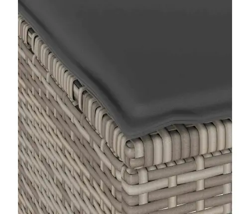 4 Daļu Dārza Ēdamgalds Ar Spilveniem Pelēks Poliratanas Akācija Vidaxl