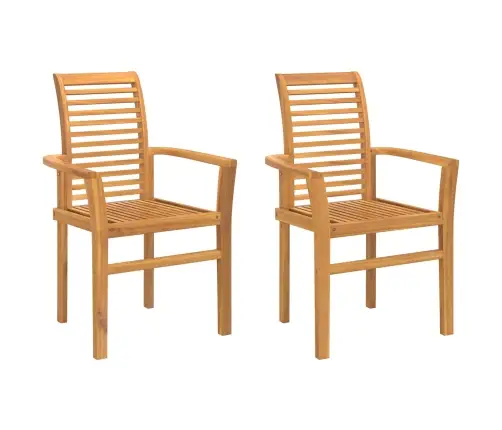 Saliekamais Dārza Krēsls 2 Gab. Masīvs Tīkkoks Vidaxl