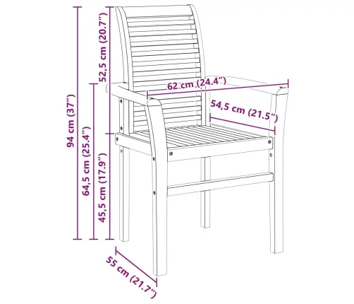 Saliekamais Dārza Krēsls 2 Gab. Masīvs Tīkkoks Vidaxl