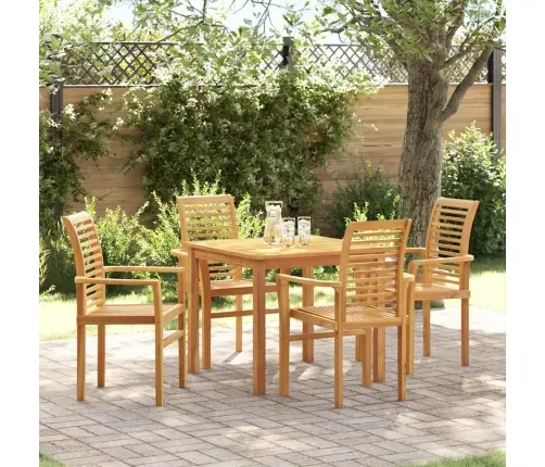 Saliekams Dārza Krēsls 4 Gab. Ciets Koks Tīkkoks Vidaxl