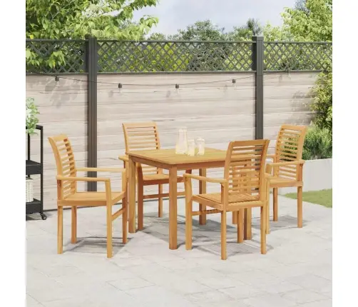 Saliekams Dārza Krēsls 4 Gab. Ciets Koks Tīkkoks Vidaxl