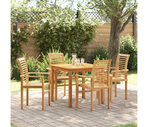 Saliekams Dārza Krēsls 4 Gab. Ciets Koks Tīkkoks Vidaxl