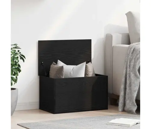Uzglabāšanas Kaste Ar Vāku Melns Ozols 60X35X35 Cm Inženieru Koks Vidaxl