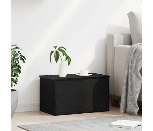 Uzglabāšanas Kaste Ar Vāku Melns Ozols 60X35X35 Cm Inženieru Koks Vidaxl