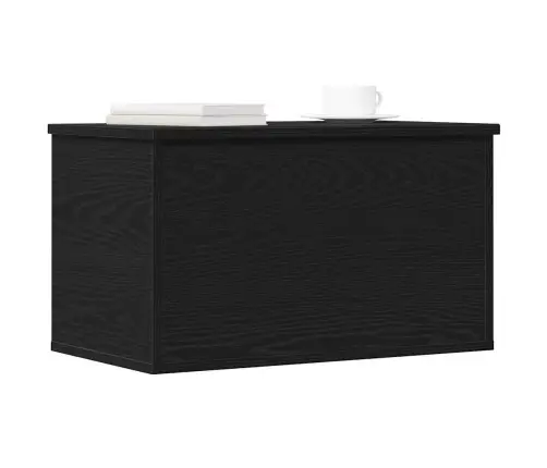 Uzglabāšanas Kaste Ar Vāku Melns Ozols 60X35X35 Cm Inženieru Koks Vidaxl