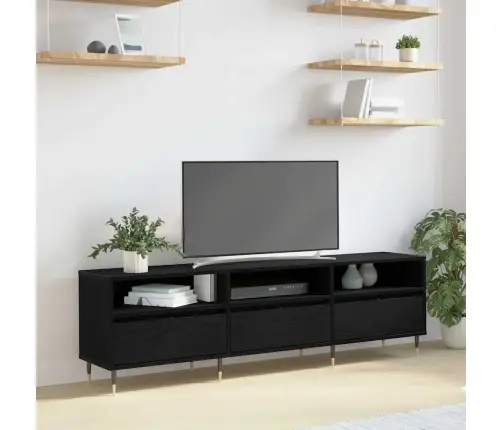 Tv Skapis Melns Ozols 150X30X44.5 Cm Inženierijas Koks Vidaxl