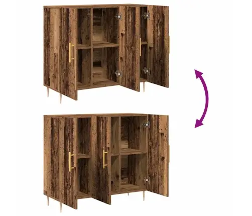 Skapītis Vecā Kokā, 90X34X80 Cm, No Inženiertehniskā Koka Vidaxl