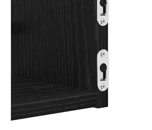 Sieninė Lentyna 2 Pcs Juodas Ąžuolas 60 X 16 X 14 Cm