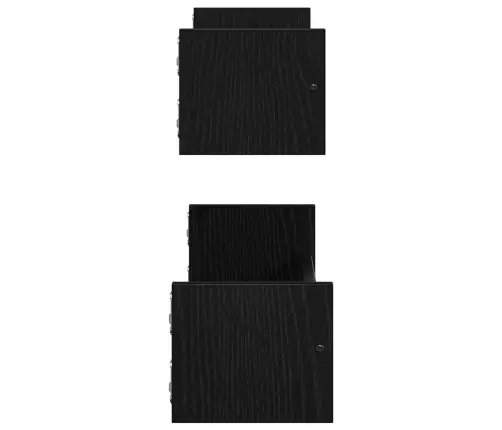 Sieninė Lentyna 2 Pcs Juodas Ąžuolas 60 X 16 X 14 Cm