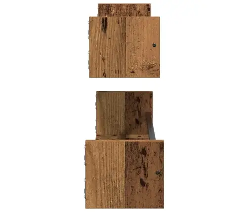 Seinariiul Riiuliga 2 Pcs Vana Puit 80 X 16 X 14 Cm Tehispuit