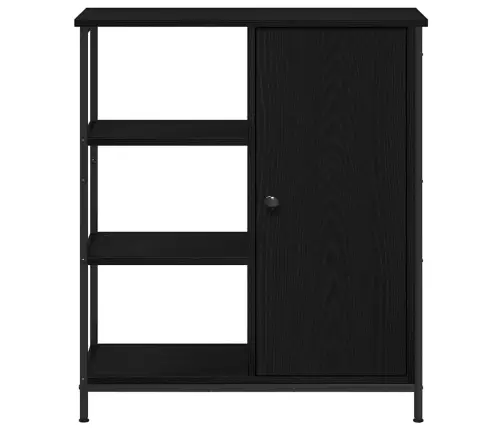 Sānus Skapis Melns Ozols 70X30X80 Cm Inženierijas Koks Vidaxl