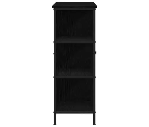 Sānus Skapis Melns Ozols 70X30X80 Cm Inženierijas Koks Vidaxl