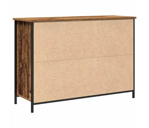 Blakus Galds Vecs Koks 100X35X70 Cm Inženierijas Koks Un Tērauds Vidaxl