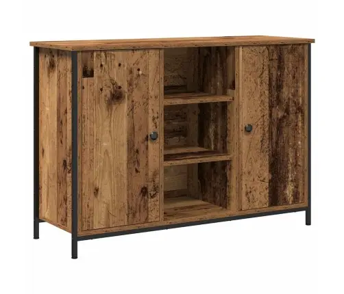 Blakus Galds Vecs Koks 100X35X70 Cm Inženierijas Koks Un Tērauds Vidaxl