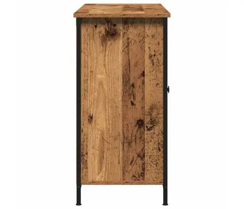 Blakus Galds Vecs Koks 100X35X70 Cm Inženierijas Koks Un Tērauds Vidaxl