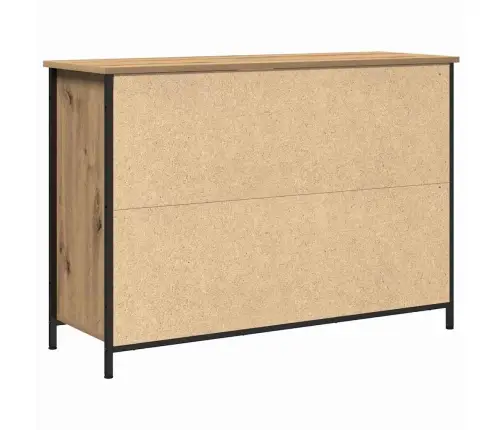 Blakus Galds Artisan Ozols 100X35X70 Cm Inženierijas Koks Un Tērauds Vidaxl