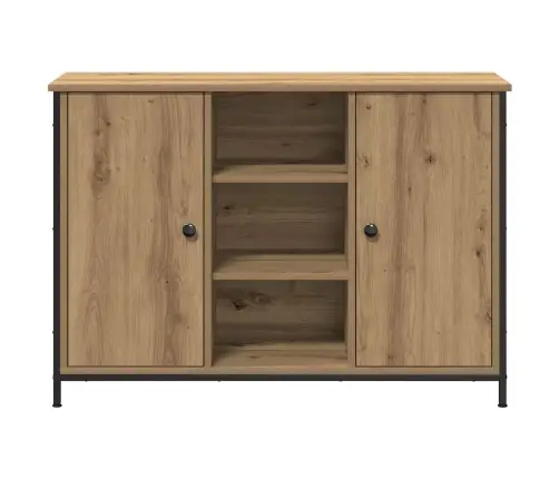 Blakus Galds Artisan Ozols 100X35X70 Cm Inženierijas Koks Un Tērauds Vidaxl