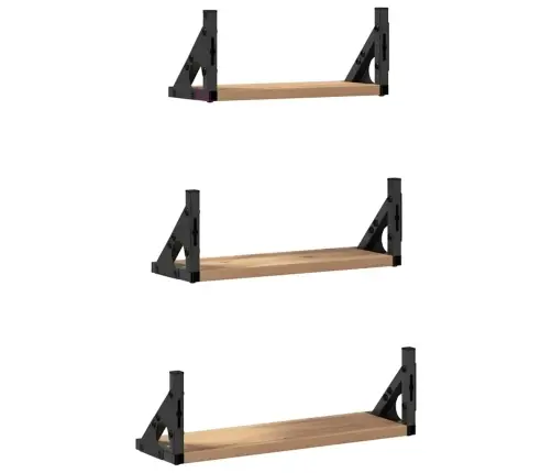 3 Daļu Sienas Plauktu Komplekts Dūmu Ozola Inženierijas Koks Vidaxl