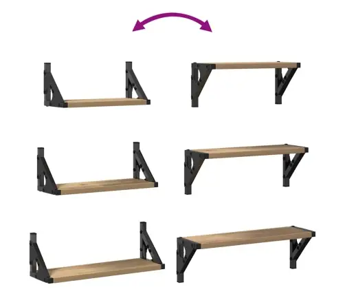 3 Daļu Sienas Plauktu Komplekts Dūmu Ozola Inženierijas Koks Vidaxl