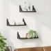 Sieninių Lentynų Komplektas 3 Pcs Juoda Ąžuolo 37 X 12 X 13 Cm