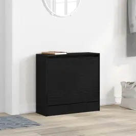 Apavu Skapis Melns Ozols 60 X 21 X 57 Cm Inženierijas Koks Vidaxl