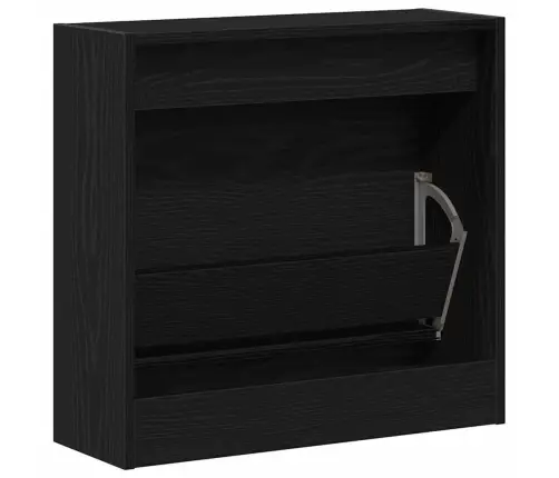 Apavu Skapis Melnā Ozolā 60X21X57 Cm Inženierijas Koks Vidaxl