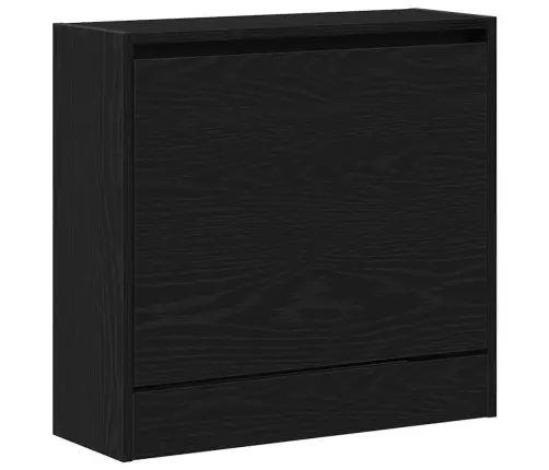Apavu Skapis Melnā Ozolā 60X21X57 Cm Inženierijas Koks Vidaxl