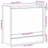 Apavu Skapis Melnā Ozolā 60X21X57 Cm Inženierijas Koks Vidaxl