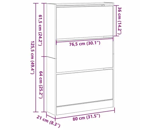Kinga Kapp Riiuliga Must Tamm 80 X 21 X 125,5 Cm Tehispuit