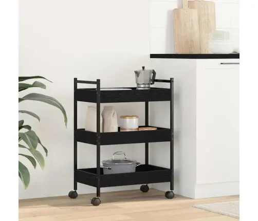 Köögikäru Must Tamm 50 X 30 X 70 Cm Tehispuit