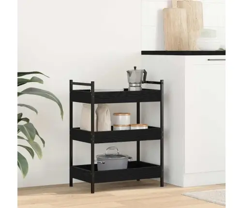 Köögikäru Must Tamm 50 X 30 X 70 Cm Tehispuit