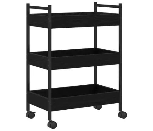 Köögikäru Must Tamm 50 X 30 X 70 Cm Tehispuit