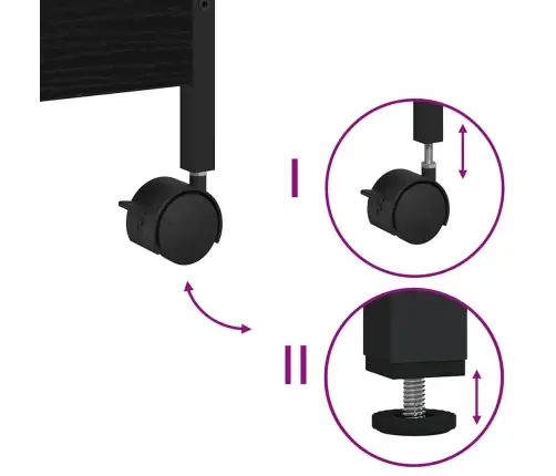 Köögikäru Must Tamm 50 X 30 X 70 Cm Tehispuit